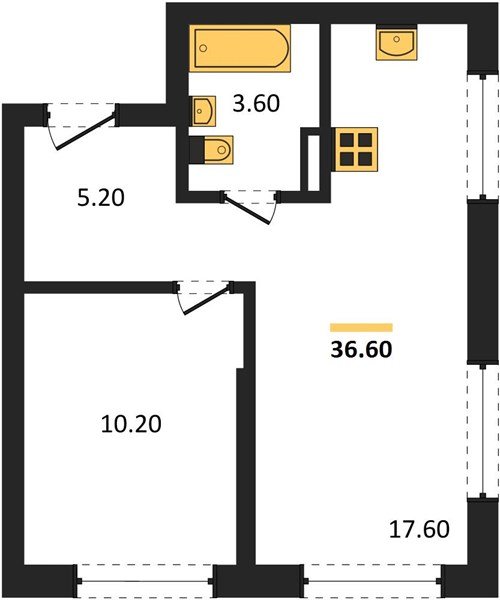 Фото №1: 1-комнатная квартира 36 м² - Краснодар, мкр. Прикубанский внутригородской округ