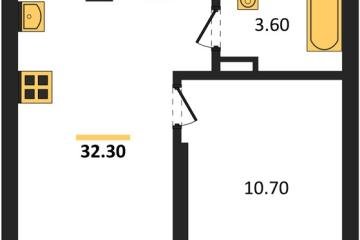 Фото №1: 1-комнатная квартира 32 м² - Краснодар, мкр. Прикубанский внутригородской округ, 