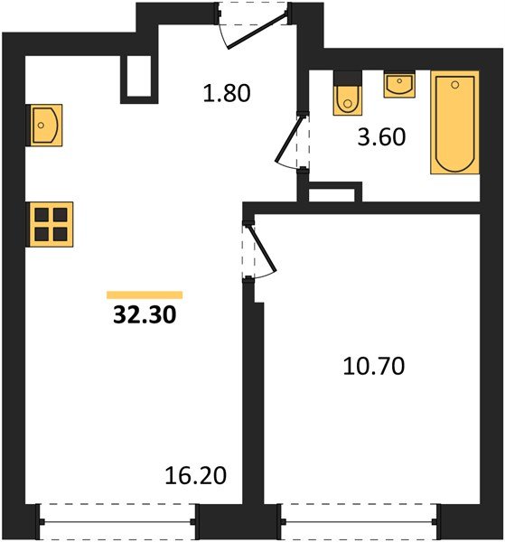 Фото №1: 1-комнатная квартира 32 м² - Краснодар, мкр. Прикубанский внутригородской округ