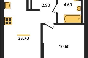 Фото №1: 1-комнатная квартира 33 м² - Краснодар, мкр. Прикубанский внутригородской округ, 