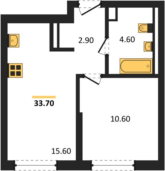 Фото №1: 1-комнатная квартира 33 м² - Краснодар, мкр. Прикубанский внутригородской округ