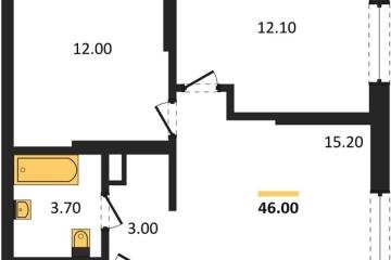 Фото №1: 2-комнатная квартира 46 м² - Краснодар, мкр. Прикубанский внутригородской округ, 