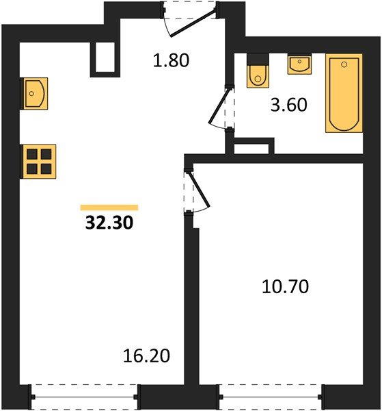 Фото №1: 1-комнатная квартира 32 м² - Краснодар, мкр. Прикубанский внутригородской округ