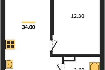 Фото №1: 1-комнатная квартира 34 м² - Краснодар, мкр. Прикубанский внутригородской округ,