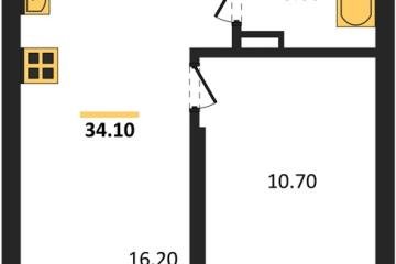 Фото №1: 1-комнатная квартира 34 м² - Краснодар, мкр. Прикубанский внутригородской округ,