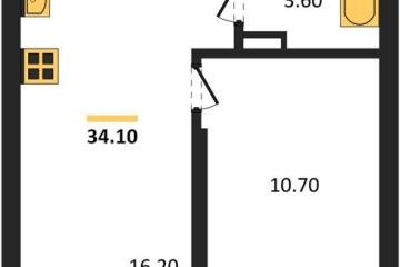 Фото №1: 1-комнатная квартира 34 м² - Краснодар, мкр. Прикубанский внутригородской округ,