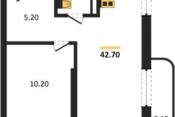 Фото №1: 1-комнатная квартира 42 м² - Краснодар, мкр. Прикубанский внутригородской округ,