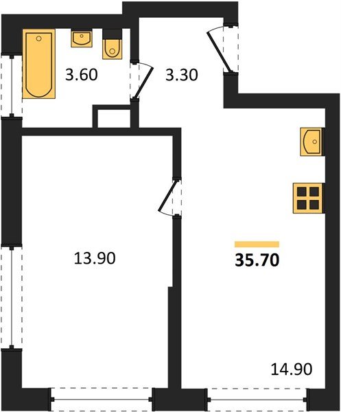 Фото №1: 1-комнатная квартира 35 м² - Краснодар, мкр. Прикубанский внутригородской округ