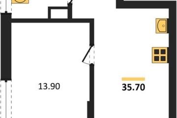 Фото №1: 1-комнатная квартира 35 м² - Краснодар, мкр. Прикубанский внутригородской округ,