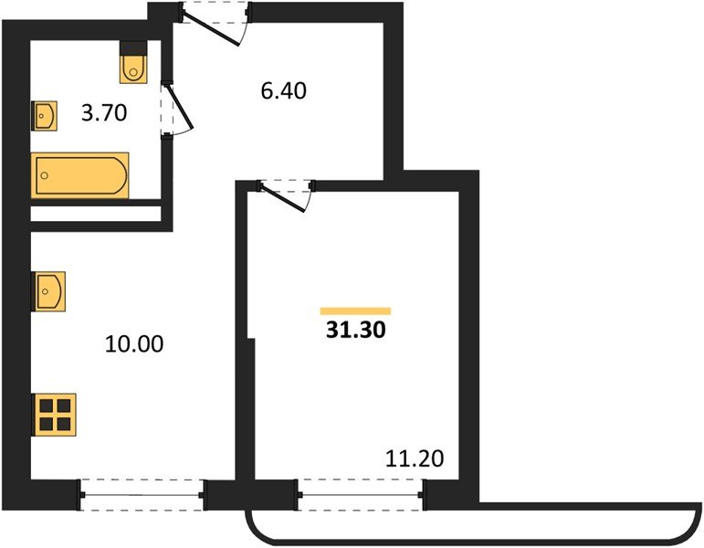 Фото №1: 1-комнатная квартира 31 м² - Краснодар, мкр. Прикубанский внутригородской округ