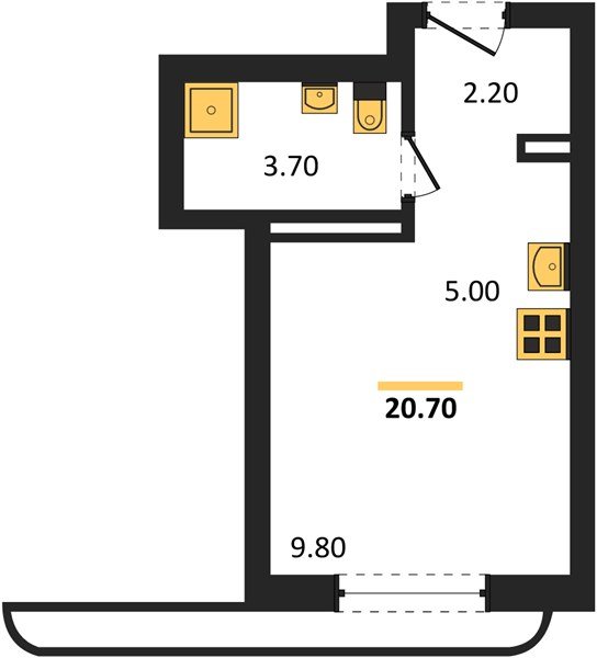 Фото №1: Студия 20 м² - Краснодар, мкр. Прикубанский внутригородской округ