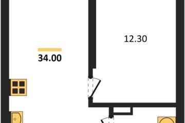 Фото №1: 1-комнатная квартира 34 м² - Краснодар, мкр. Прикубанский внутригородской округ,