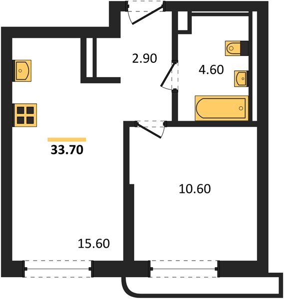 Фото №1: 1-комнатная квартира 33 м² - Краснодар, мкр. Прикубанский внутригородской округ