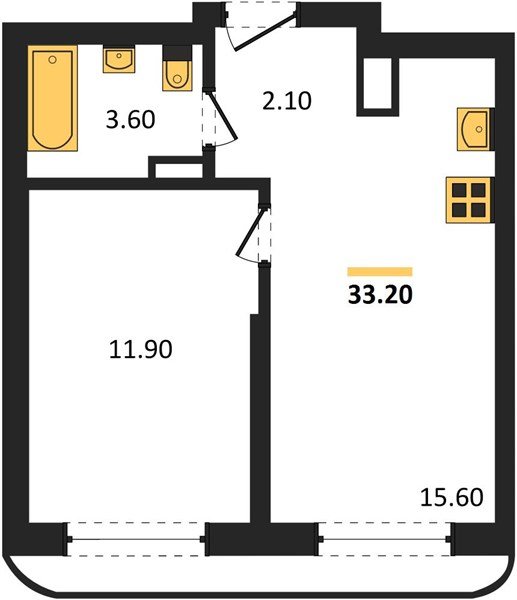 Фото №1: 1-комнатная квартира 33 м² - Краснодар, мкр. Прикубанский внутригородской округ