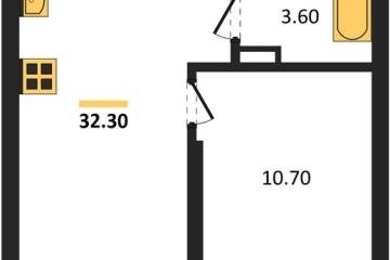 Фото №1: 1-комнатная квартира 32 м² - Краснодар, мкр. Прикубанский внутригородской округ,