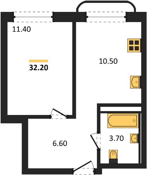 Фото №1: 1-комнатная квартира 32 м² - Краснодар, мкр. Прикубанский внутригородской округ
