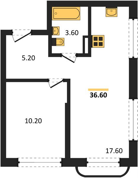 Фото №1: 1-комнатная квартира 36 м² - Краснодар, мкр. Прикубанский внутригородской округ