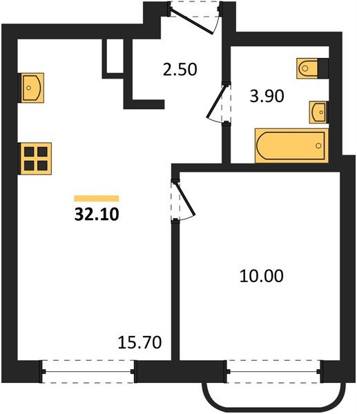 Фото №1: 1-комнатная квартира 32 м² - Краснодар, мкр. Прикубанский внутригородской округ