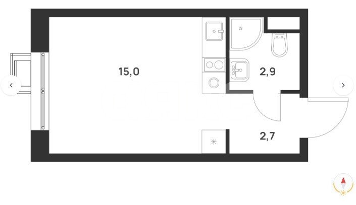 Фото №1: Студия 21 м² - Москва Новомосковский административный округ