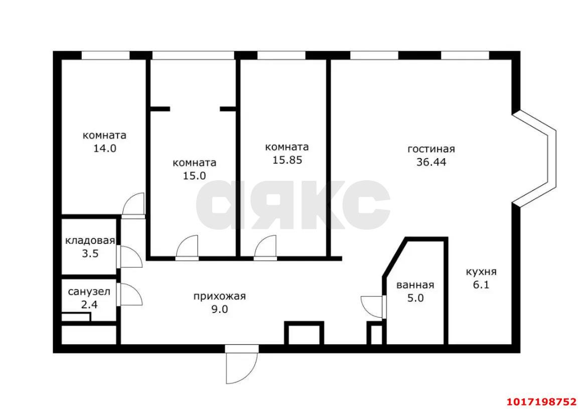 Фото №3: 3-комнатная квартира 106 м² - Краснодар, Прикубанский внутригородской округ, ЖК Кубанский, мкр. Завод Измерительных Приборов, ул. Зиповская, 38