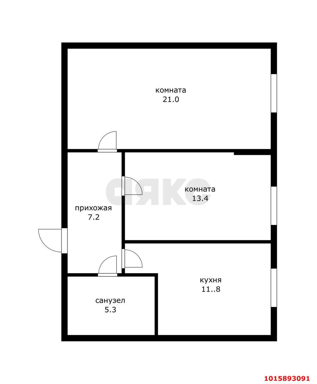 Фото №4: 2-комнатная квартира 58 м² - Яблоновский, мкр. жилой комплекс Вектор