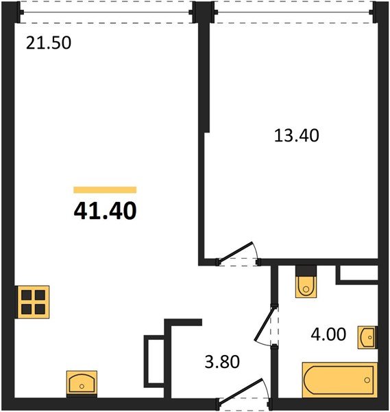 Фото №1: 1-комнатная квартира 41 м² - Краснодар, Прикубанский внутригородской округ, мкр. Догма Парк, ул. Марины Цветаевой, 35