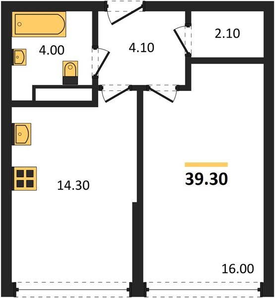 Фото №1: 1-комнатная квартира 39 м² - Краснодар, Прикубанский внутригородской округ, мкр. Догма Парк, ул. Марины Цветаевой, 35