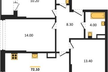 Фото №1: 3-комнатная квартира 69 м² - Краснодар, мкр. Догма Парк, ул. Марины Цветаевой, 36