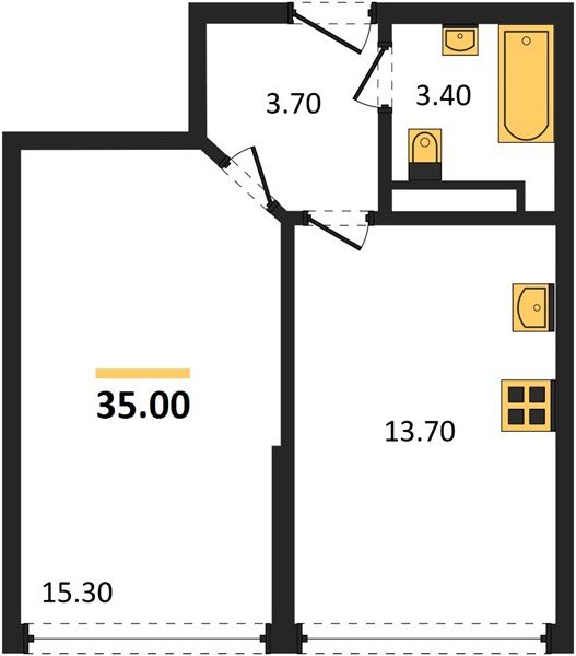 Фото №1: 1-комнатная квартира 35 м² - Краснодар, Прикубанский внутригородской округ, мкр. Догма Парк, ул. Марины Цветаевой, 36