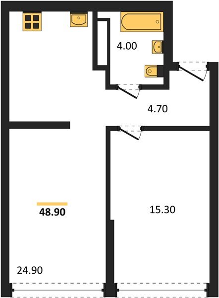 Фото №1: 1-комнатная квартира 47 м² - Краснодар, Прикубанский внутригородской округ, мкр. Догма Парк, ул. Марины Цветаевой, 35