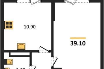 Фото №1: 1-комнатная квартира 39 м² - Краснодар, мкр. Прикубанский внутригородской округ, 