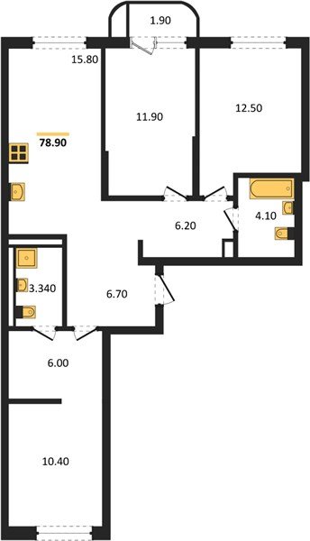 Фото №1: 3-комнатная квартира 78 м² - Краснодар, мкр. Прикубанский внутригородской округ