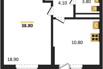 Фото №1: 1-комнатная квартира 38 м² - Краснодар, мкр. Прикубанский внутригородской округ, 