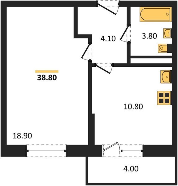 Фото №1: 1-комнатная квартира 38 м² - Краснодар, Прикубанский внутригородской округ, мкр. Прикубанский внутригородской округ
