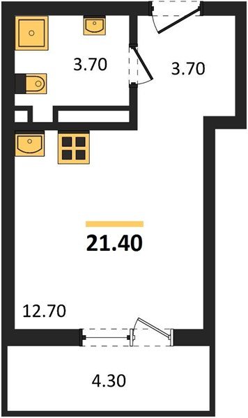 Фото №1: Студия 21 м² - Краснодар, Прикубанский внутригородской округ, мкр. Прикубанский внутригородской округ