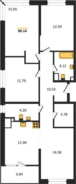 Фото №1: 3-комнатная квартира 89 м² - Краснодар, Карасунский внутригородской округ, Хлопчато-бумажный Комбинат, мкр. жилой квартал Патрики