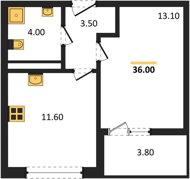 Фото №1: 1-комнатная квартира 36 м² - Краснодар, мкр. Прикубанский внутригородской округ