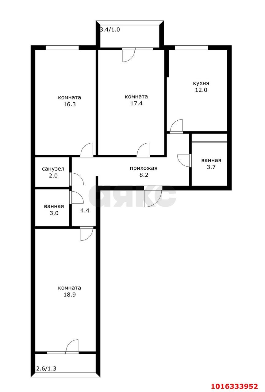 Фото №17: 3-комнатная квартира 91 м² - Краснодар, Западный внутригородской округ, Фестивальный, мкр. ЖК Маршал, ул. Гаражная, 87