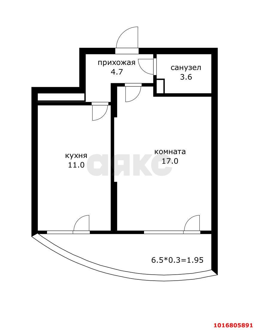 Фото №8: 1-комнатная квартира 38 м² - Краснодар, Прикубанский внутригородской округ, мкр. Краевая Клиническая Больница, ул. Домбайская, 6