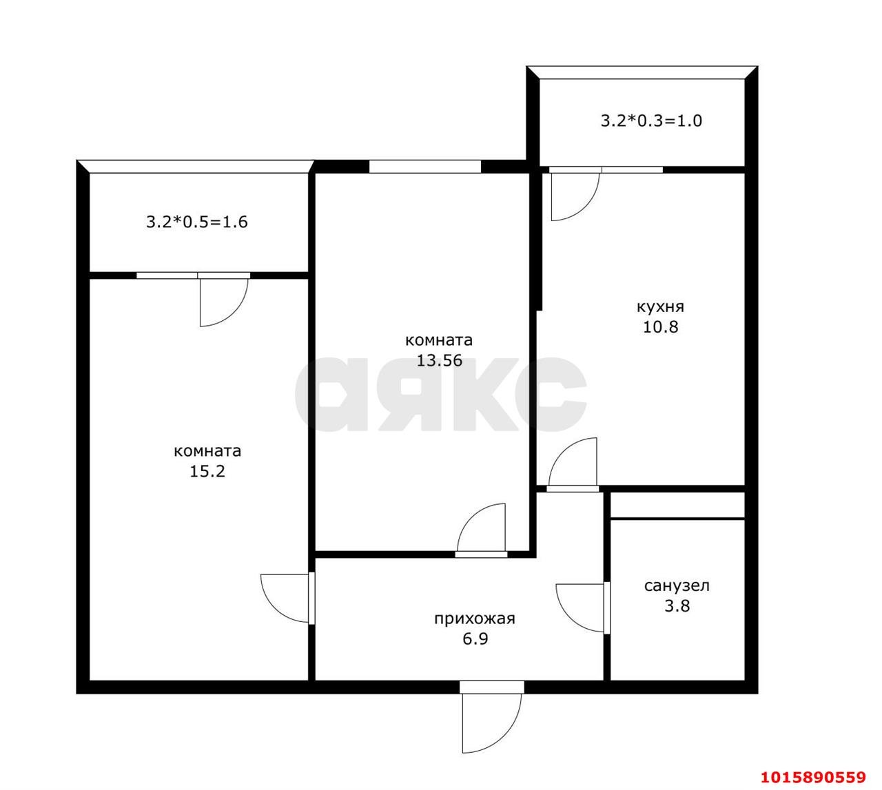 Фото №2: 2-комнатная квартира 57 м² - Краснодар, Прикубанский внутригородской округ, мкр. Молодёжный, ул. Дубравная, 1