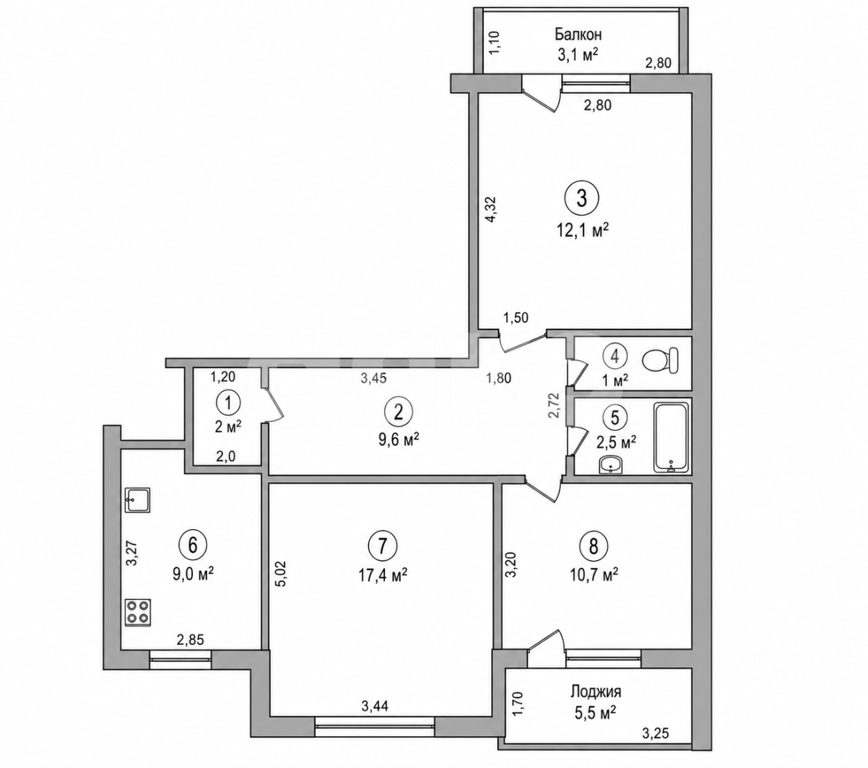 Фото №11: 3-комнатная квартира 72 м² - Луганск, Артёмовский, мкр. Степной квартал, 13