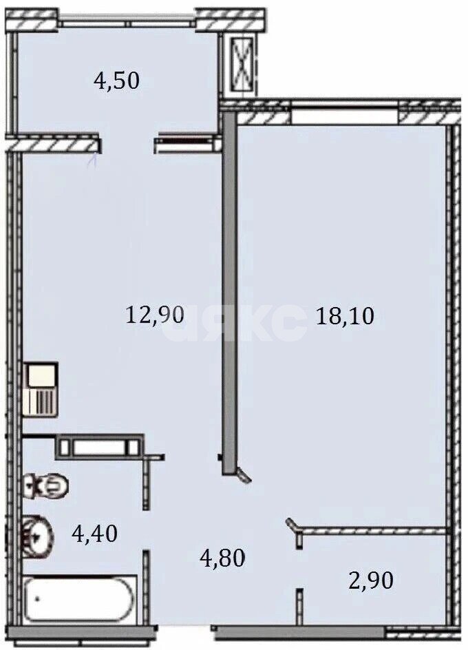 Фото №13: 1-комнатная квартира <span class="whitespace-nowrap">47 м²</span>, <span class="whitespace-nowrap">4/14 эт.</span> - Анапа, Парковый, мкр. жилой комплекс Привилегия, ул. Парковая, 61к4