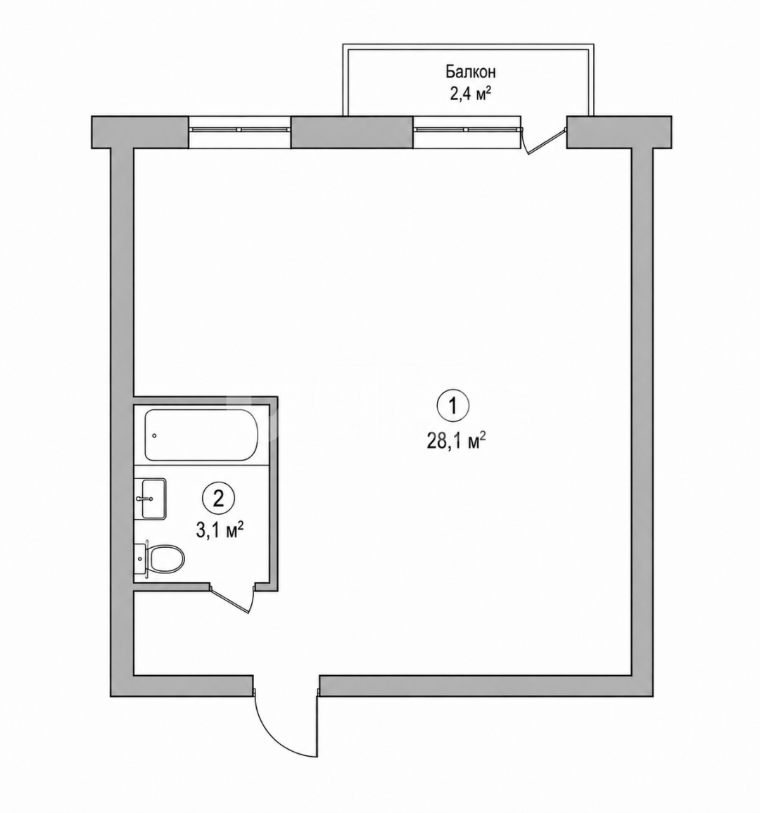 Фото №6: Студия 33 м² - Луганск, р. Ленинский, ул. Коцюбинского, 19
