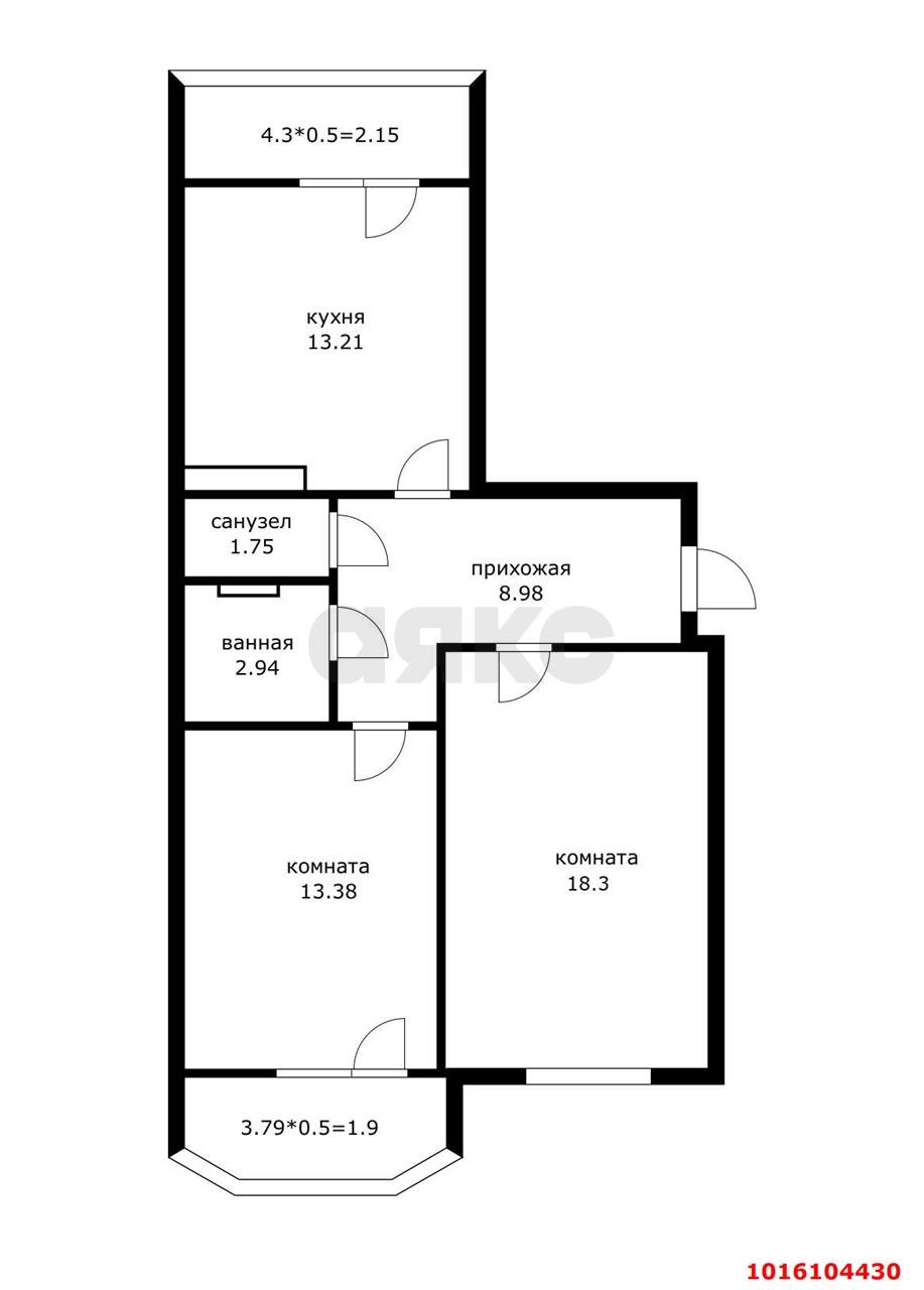 Фото №5: 2-комнатная квартира 60 м² - Краснодар, Прикубанский внутригородской округ, мкр. Достояние, ул. Григория Булгакова, 10