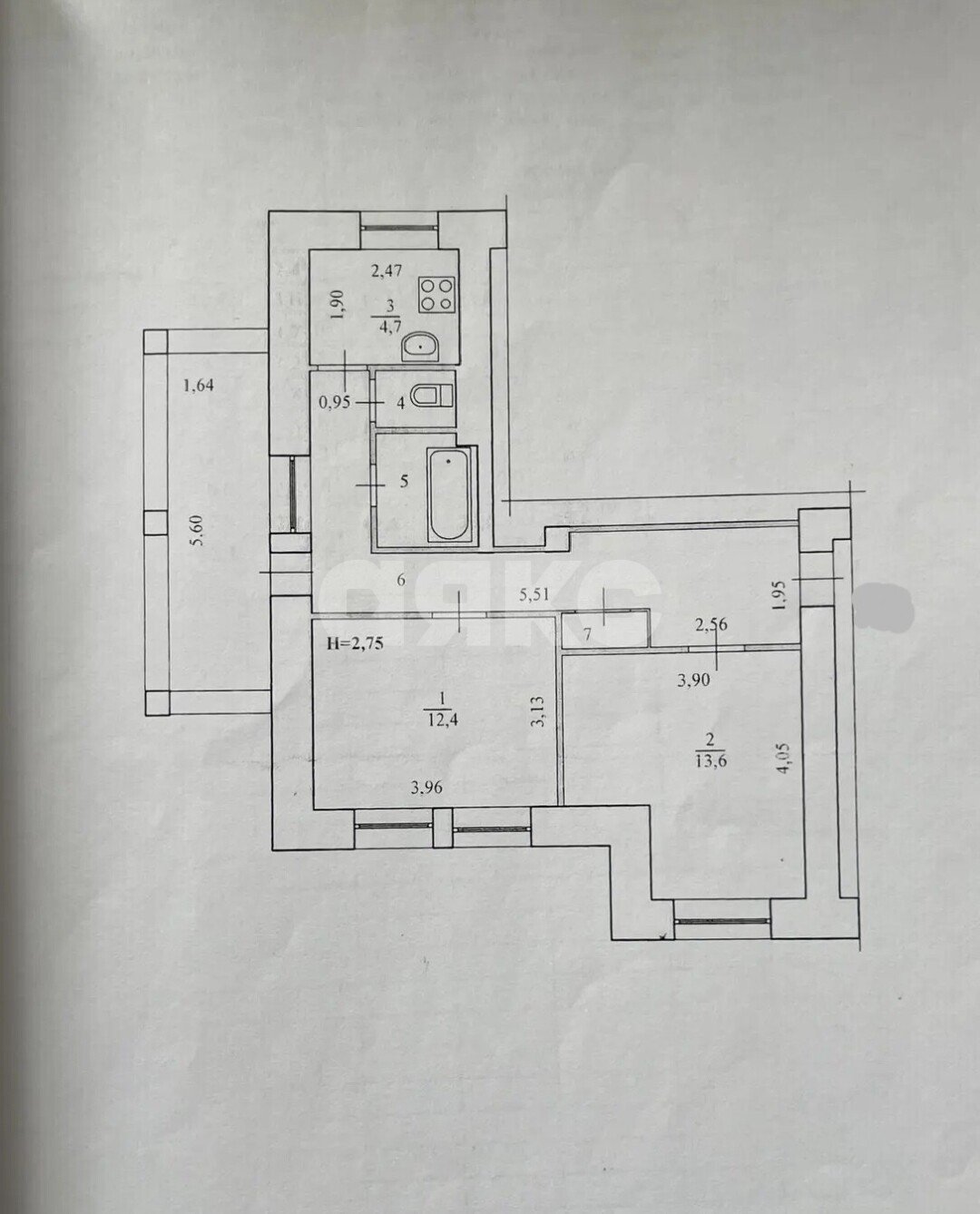 Фото №30: 2-комнатная квартира <span class="whitespace-nowrap">52 м²</span>, <span class="whitespace-nowrap">1/5 эт.</span> - Волгоград, р. Краснооктябрьский, пр-кт имени В.И. Ленина, 141