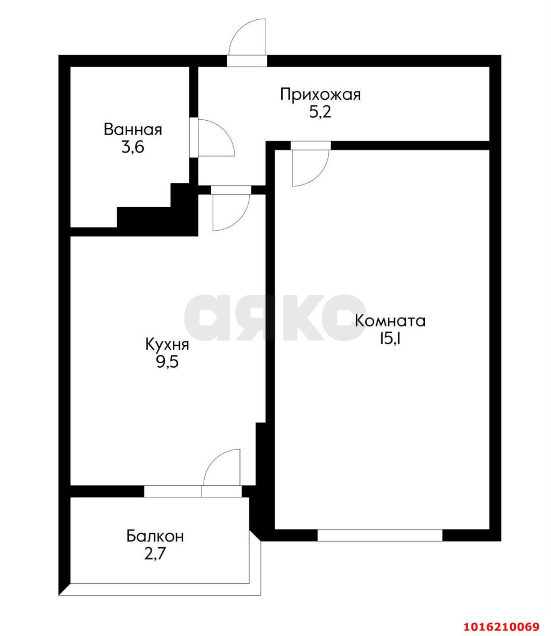 Фото №11: 1-комнатная квартира 36 м² - Краснодар, Прикубанский внутригородской округ, имени Петра Метальникова, мкр. ЖК Победный, ул. Евгении Жигуленко, 13к2