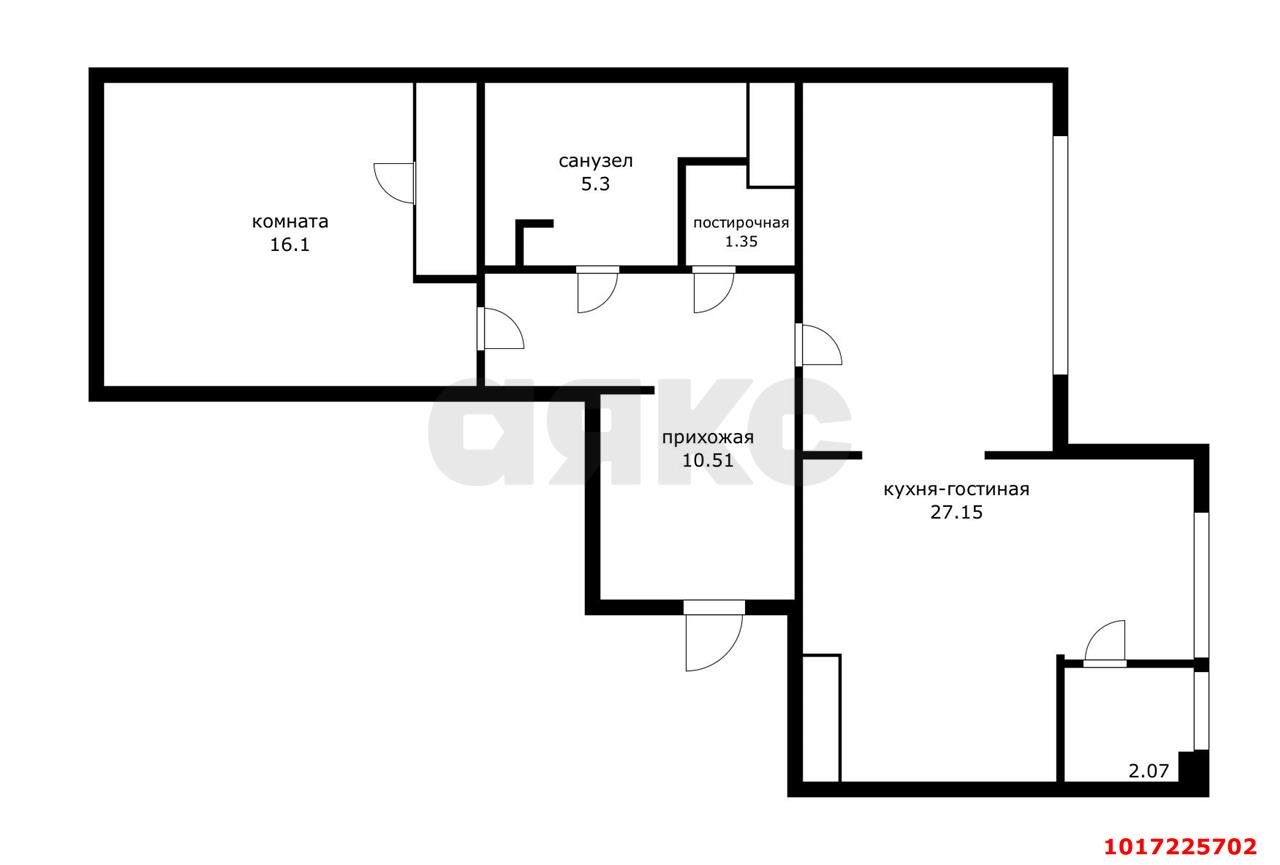 Фото №2: 2-комнатная квартира 60 м² - Краснодар, Прикубанский внутригородской округ, Круглик, жилой комплекс Сердце, мкр. Школьный, ул. Школьная, 1