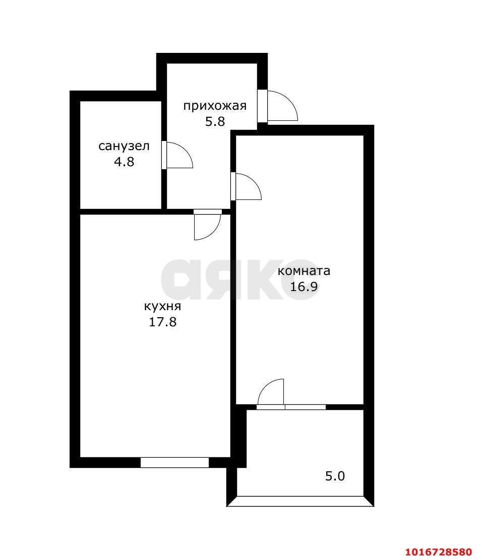 Фото №10: 1-комнатная квартира 50 м² - Южный, мкр. жилой комплекс История-2, ул. Екатерининская, 5к2