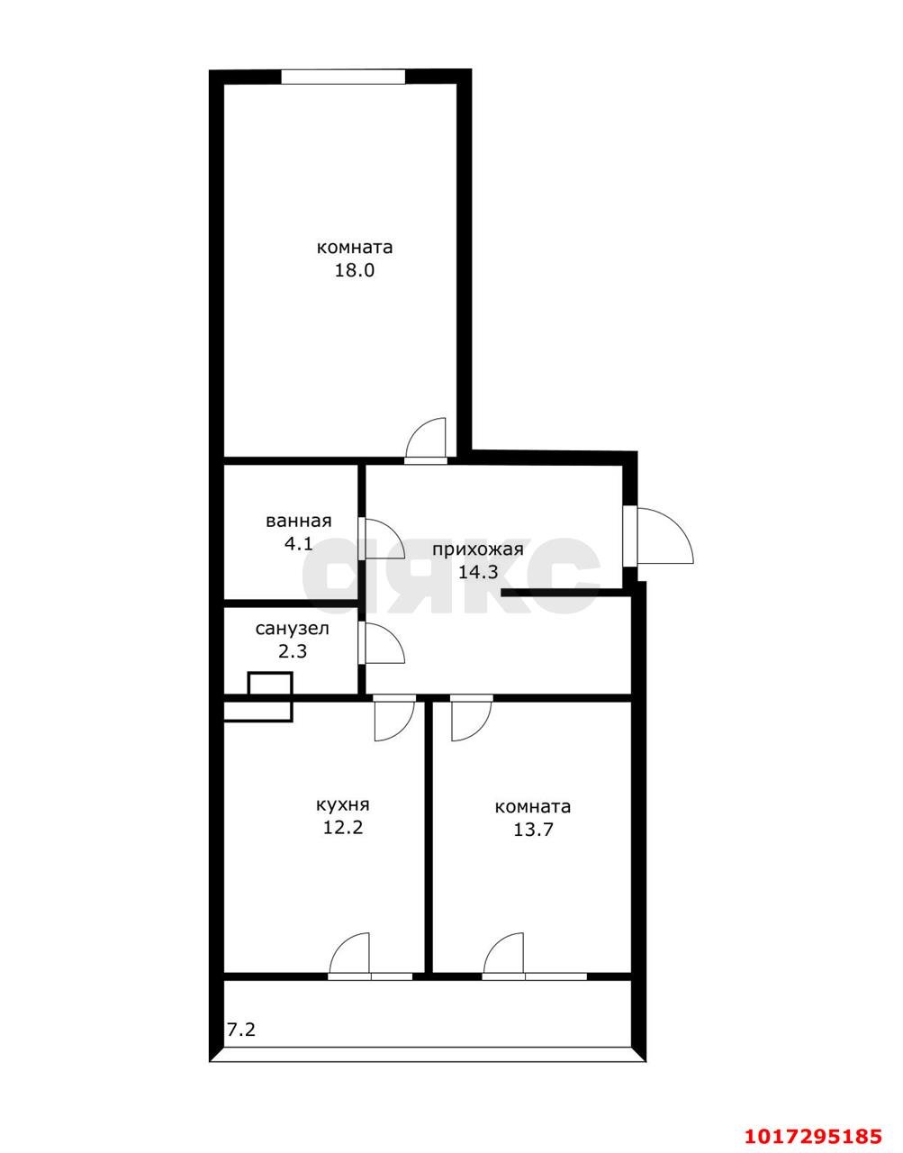 Фото №12: 2-комнатная квартира 74 м² - Краснодар, Прикубанский внутригородской округ, ЖК Губернский, мкр. 7-й квартал, ул. имени Героя Николая Шевелёва, 17