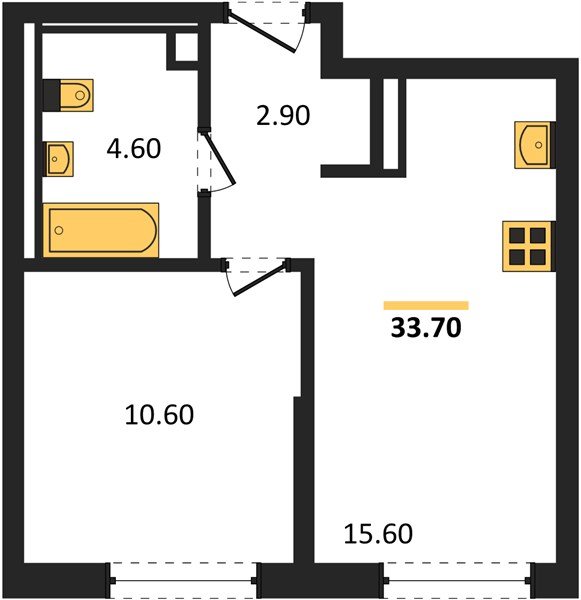 Фото №1: 1-комнатная квартира 33 м² - Краснодар, мкр. Прикубанский внутригородской округ